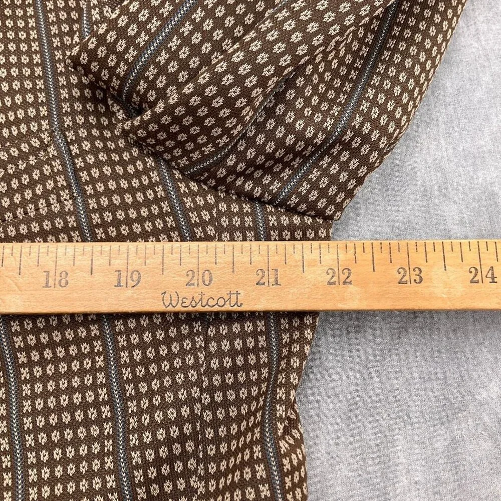 Cesare Larini Figlio Blazer Men 42 Brown Blue Geometric Stripe‎ 50s 60s USA VTG